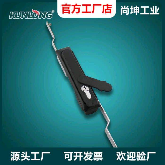 尚坤SK1-080锌合金旋转手柄机柜锁 塑胶黑色天地锁三点连杆机箱锁