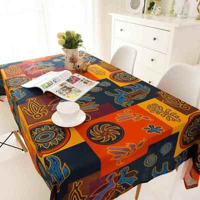 正品复古酒吧咖啡厅美术画室东餐布南亚民族风桌布艺厅棉麻花布茶