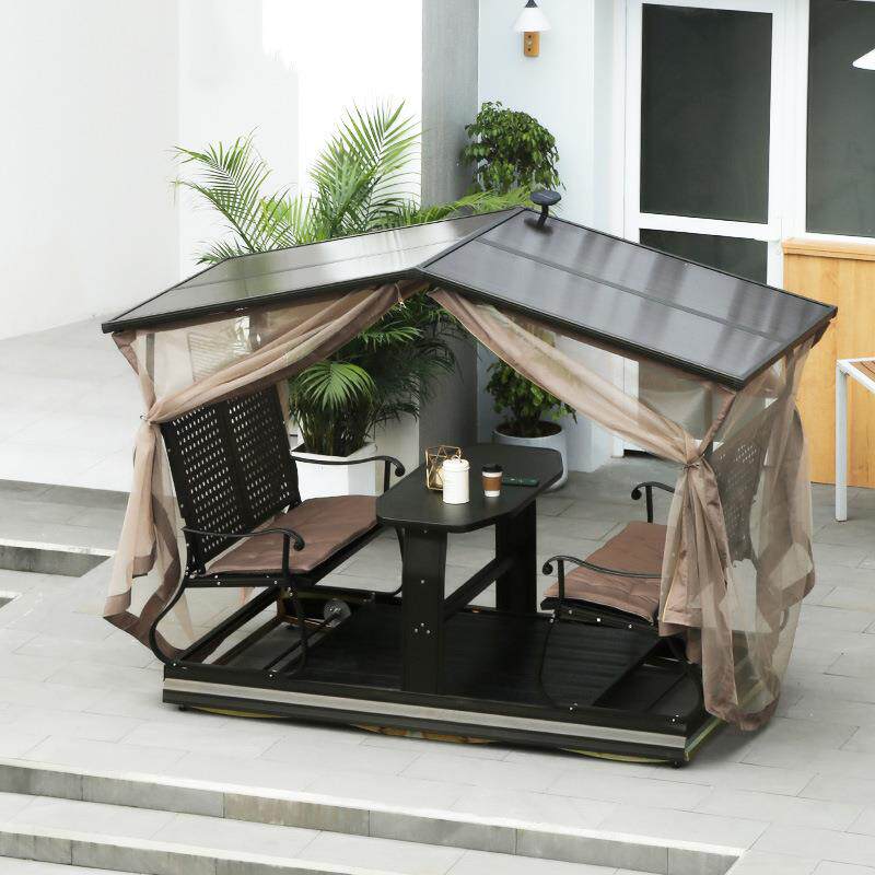 户外秋千铝合金动力四人摇椅别墅露台花园多人休闲室庭院室外摇椅