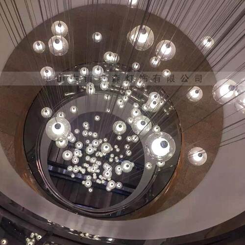 前台吧台晏会厅星空灯大型酒店大堂灯售楼部沙盘水晶工程创意吊灯
