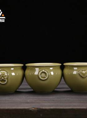兆麟中式古龙窑茶杯复古茶具品茗杯主人杯单杯陶瓷手工茶盏大号