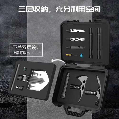 新款直销多功能户外工兵铲套装 野营求生车载折叠应急斧铲兵工铲