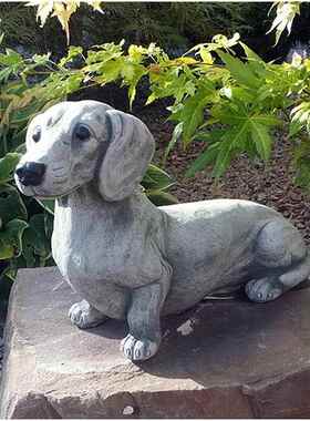 Dog Garden Decoration柯基狗狗树脂工艺品摆件户外花园仿真景观