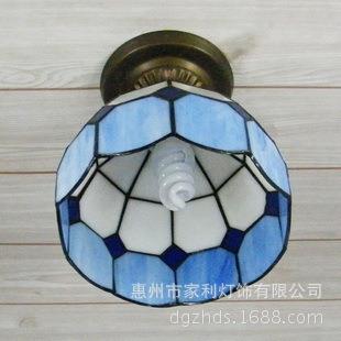 寸地中海式蒂凡尼吸顶过灯道走廊灯具6JL046门天厅灯蒂凡尼装饰花