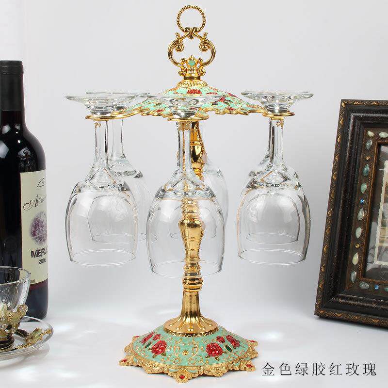 北欧创意轻奢红酒杯架子高档金属玻璃杯架悬挂式倒挂架高脚杯架
