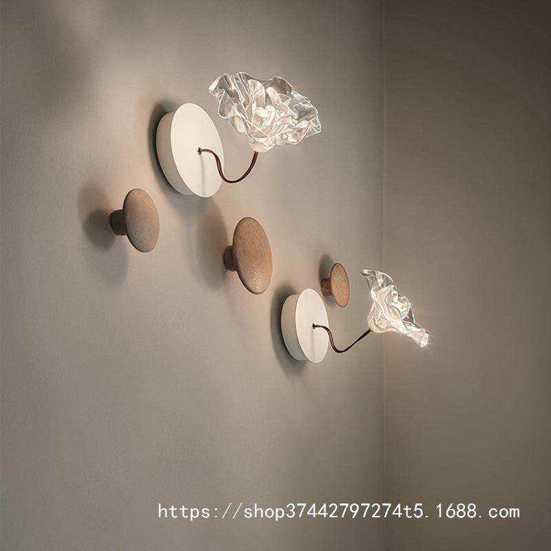 意式卧室装饰花朵艺术壁灯复古文艺小户型创意设计师客厅氛围壁灯