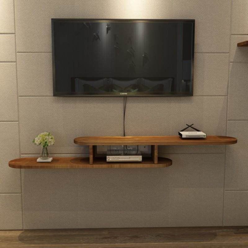 小户型壁挂墙上电视柜卧室现代简约隔板欧式机上盒简易置物架隔板