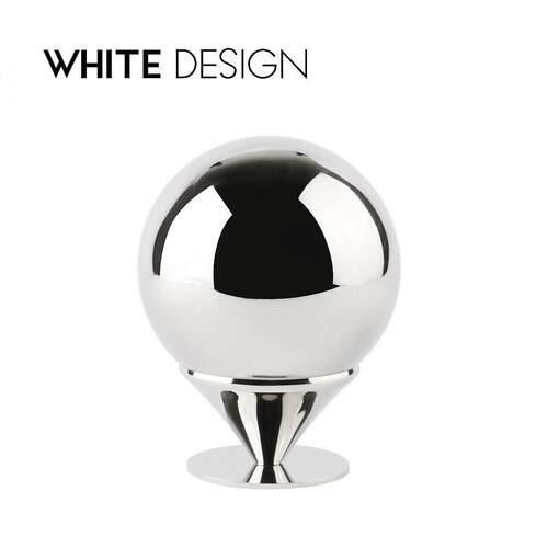 White Design 蛋筒不锈钢金属抛光牙签盒 棉棒盒桌面收纳高端摆件