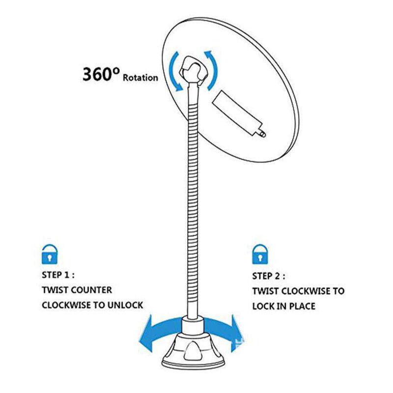 xled灯带补放大化妆镜5浴室镜吸盘带光美容灯镜新款带倍
