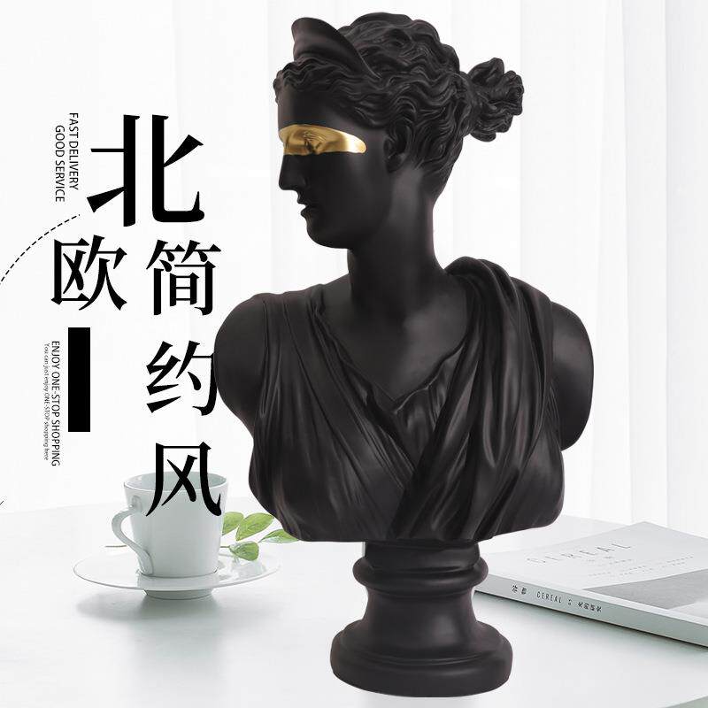 美式乡村北欧树脂工艺品装饰摆件大号大卫人物头像雕像家居摆设品