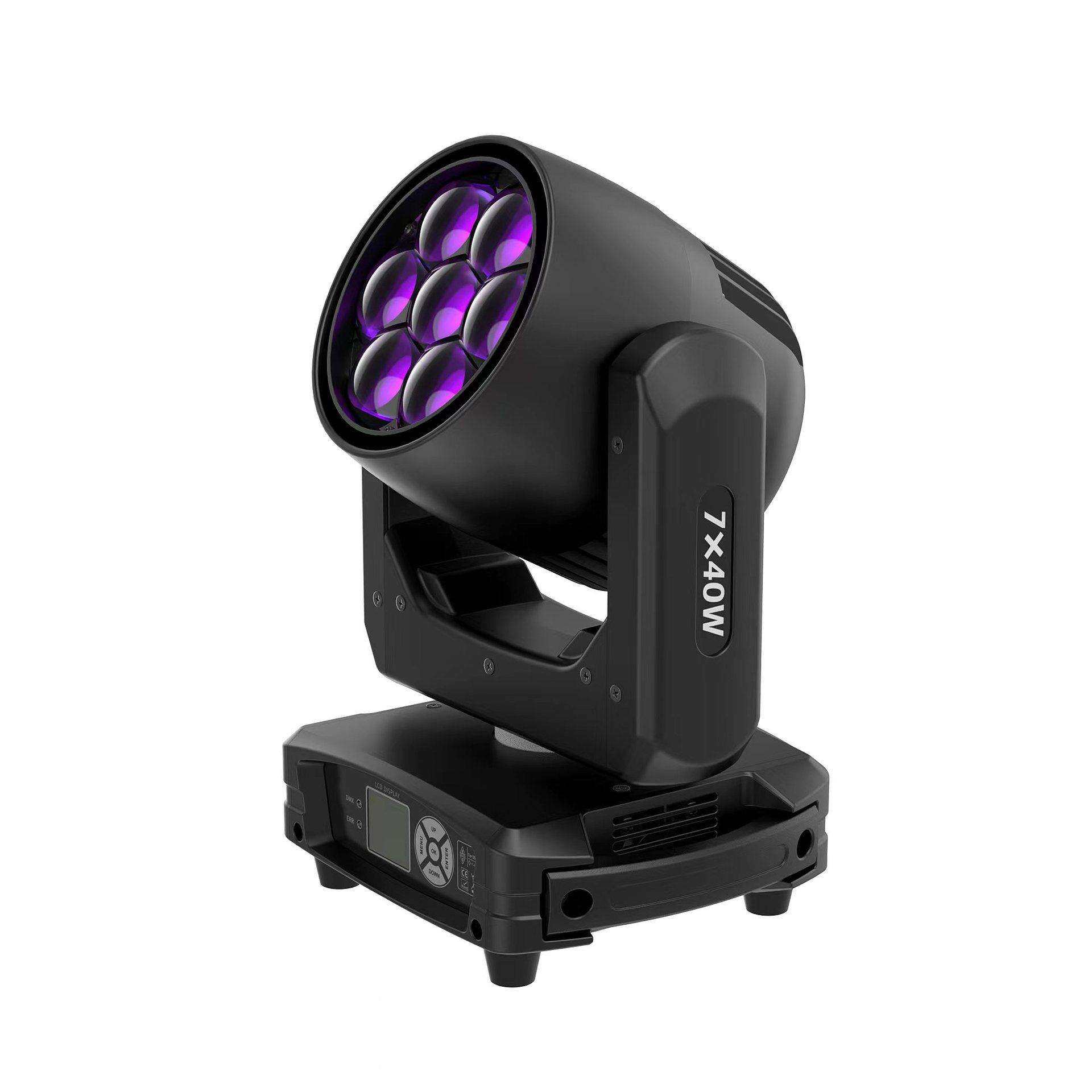 7颗40w led迷你全彩RGBW点控蜂眼调焦摇头灯舞台氛围演出酒吧灯光