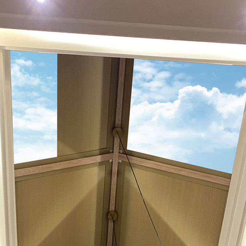 玻璃房阳光房遮阳帘免打孔遮阳帘顶棚隔热窗帘全遮光窗蜂巢帘电动