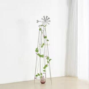 威美式做旧铁艺园风车爬架支架铁线莲BTQ植物攀爬花架藤别墅花庭