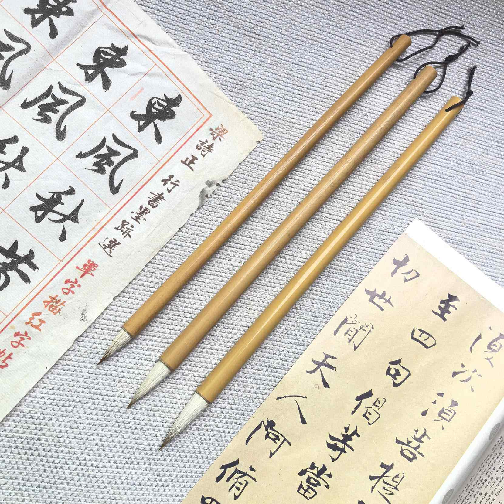 兼毫小楷套装毛笔古法挂钩制作精细工序繁多文房四宝文创礼品书法