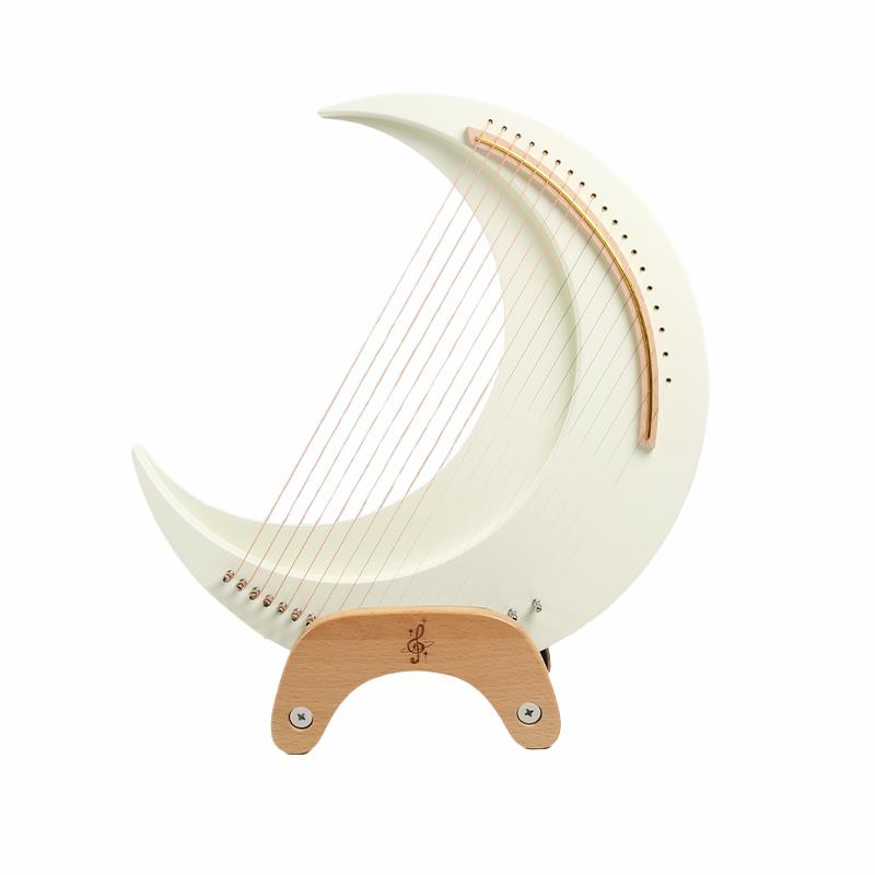 高档19弦月牙雅琴竖莱琴拉亮琴初学者乐器古里风月初学lyre小众冷