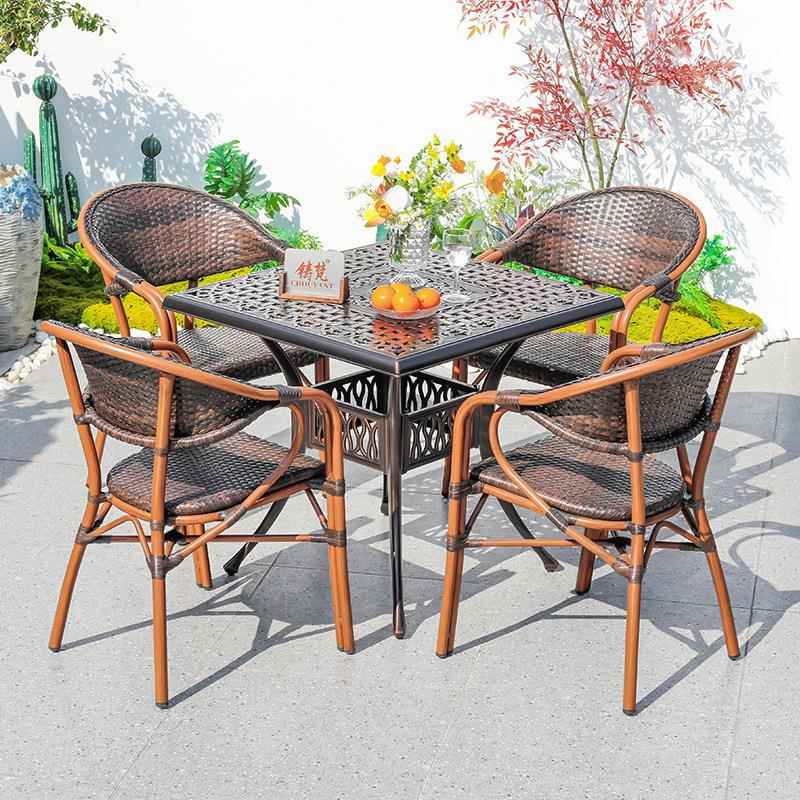 防户外编藤椅桌室外工程外摆编藤上岛景阳台桌区椅铸铝休闲简约水