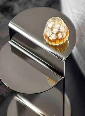 客厅小沙发边金属异型小桌子茶几不锈钢轻迷你奢配套个性几茶几