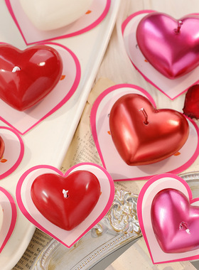 品质情人节香薰蜡烛diy手工礼物高级感爱心小蜡烛心形伴手礼香薰