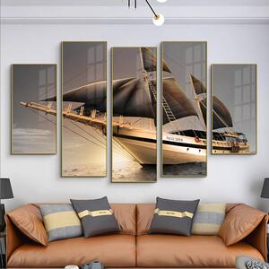 黑白工业风装饰画挂画巴黎帆船餐厅壁画客厅铁塔墙面装饰酒吧背景