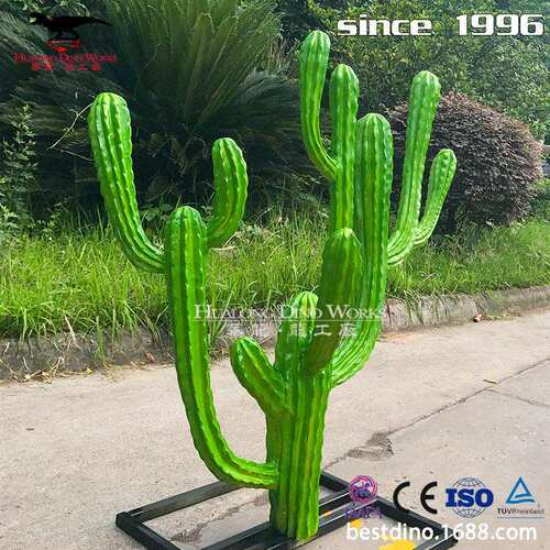 仿真仙人掌植物制作工厂 室内外园林设计植被 PV树脂树叶模具摆件