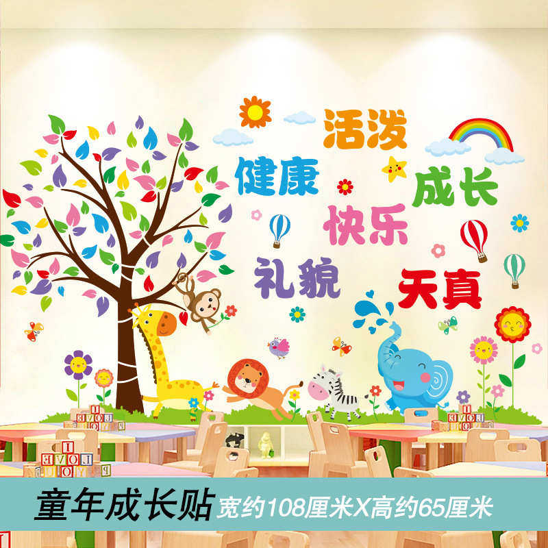 幼儿园环创环境布置教室楼道主题墙面装饰墙贴纸托管班午托班贴画,家居饰品,软装墙贴,淘宝优惠券,粉丝福利购,淘宝优惠卷