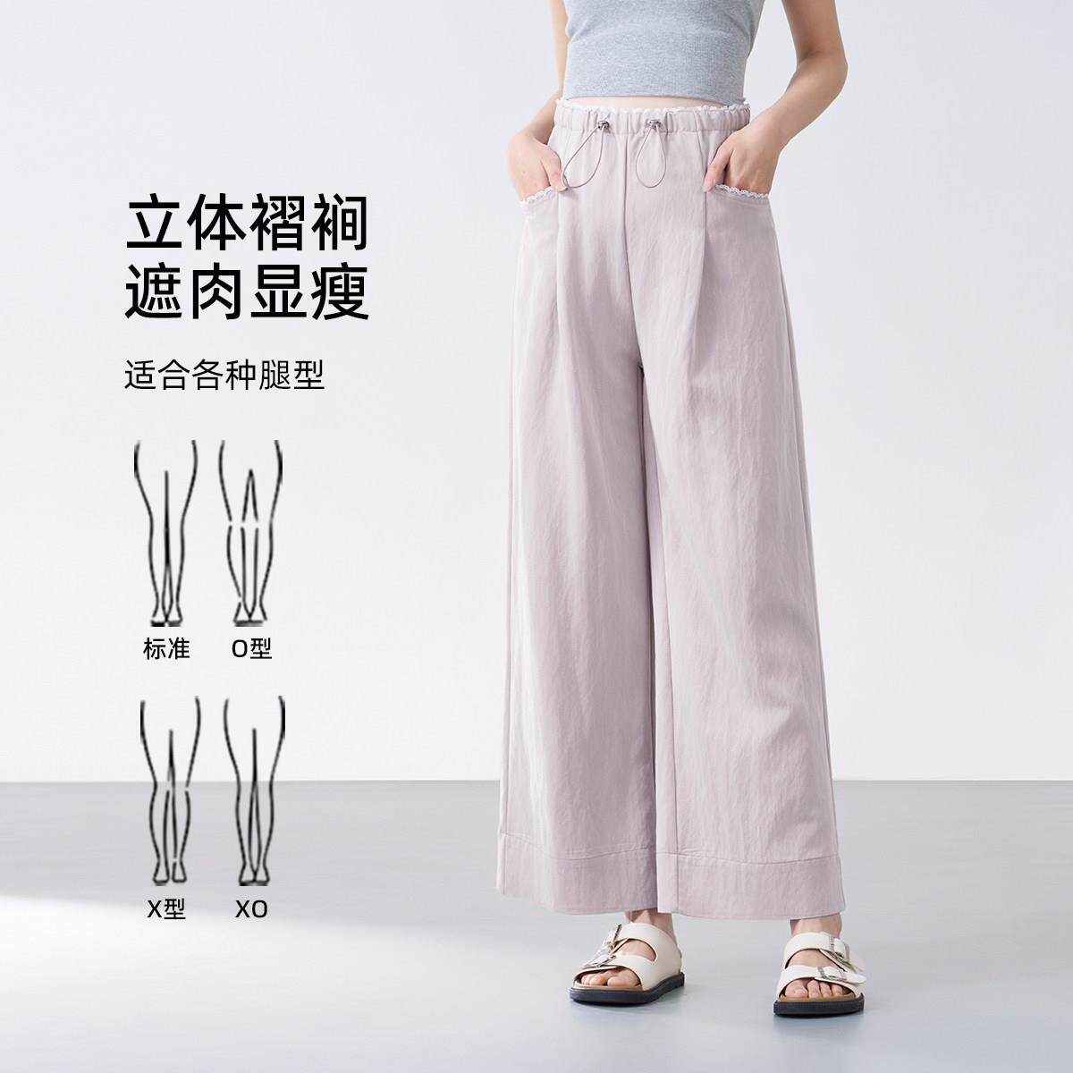 孕妇裤子夏季薄款外穿2025新款无托腹阔腿裤小个子孕期九分裤夏天