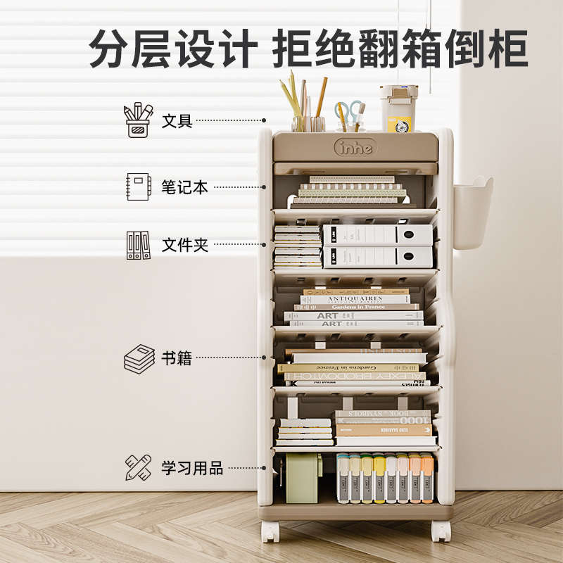 儿童书架书本收纳架宝宝绘本架简易落地家用桌边置物架可移动书柜