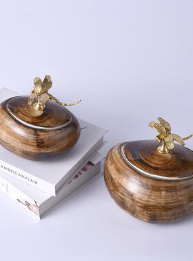 新中式陶瓷收纳罐摆件客厅玄关酒柜家居装饰品家用厨房密封储物罐