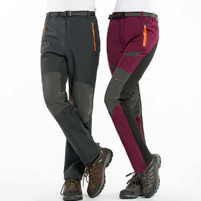 厂家直销批发秋冬户外软壳裤男女冲锋裤防风登山裤加厚保暖抓绒裤