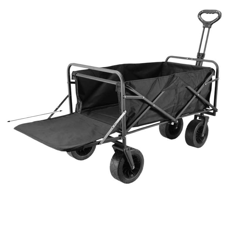 拖斗后翻露营地推车可折叠户外手推野餐车小拉车升降桌摆摊小