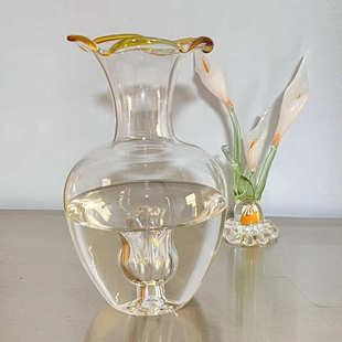 简约现代创意高硼硅玻璃花瓶透明玻璃花瓶客厅办公桌面装饰品摆件