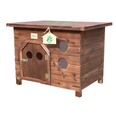 正品FIB狗ER范博碳化实木户外室内平顶狗窝屋猫窝笼狗宠物窝狗木