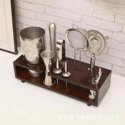 美式木质调酒架调酒器置物架调酒工具杯托架鸡尾酒调酒杯架酒吧摇