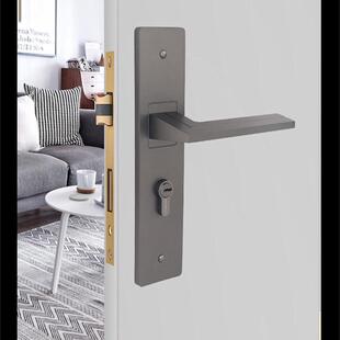 门锁室内木门静音执手锁北欧卧室现代中式 室内房门锁简约轻奢锁具