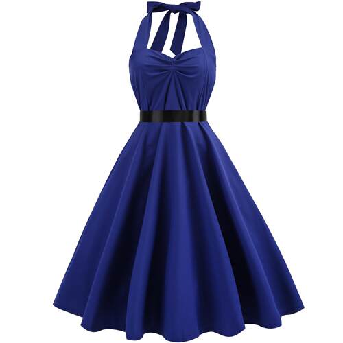 Sleeveless neck hanging dress 无袖挂脖连衣裙