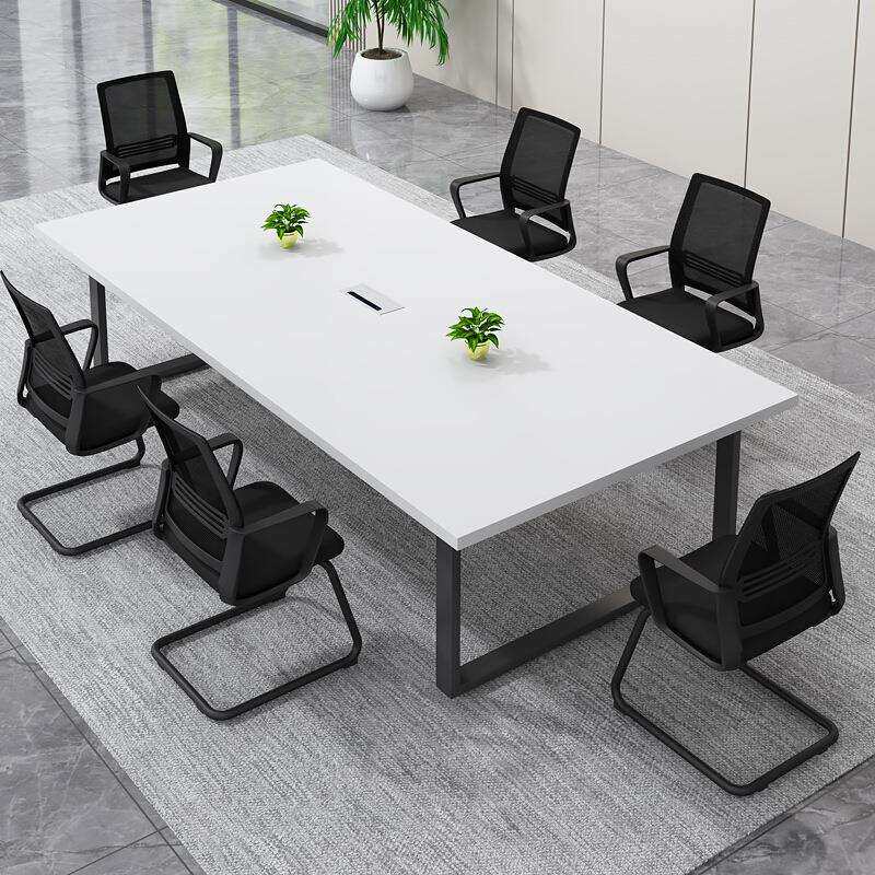 会议桌长桌接待桌洽谈桌椅组合简约现代简易会议2米长桌子长方形