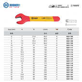 Booher宝合工具 32mm 双色绝缘开口扳手VDE耐压1000V单头呆扳手6