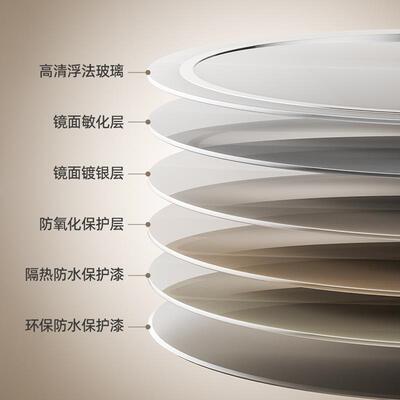 背光圆形智能室镜eld浴室557镜卫生间镜子浴防雾洗台化手妆镜壁挂