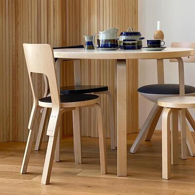 高配覆刻artek椅子北欧经典餐厅靠背餐椅ins中古实木家用简约高级