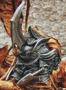 暗杀星-般若面具武士戒指男士复古小众高级霸气帅气开口食指戒ins