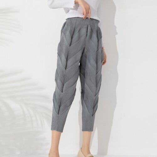 Harun Cropped Pants Women's High Waist Slim Fried Dough