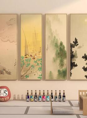 潇湘八景新中式联玄关竖款装饰画四入户玄TLM厅日式关中餐挂画茶