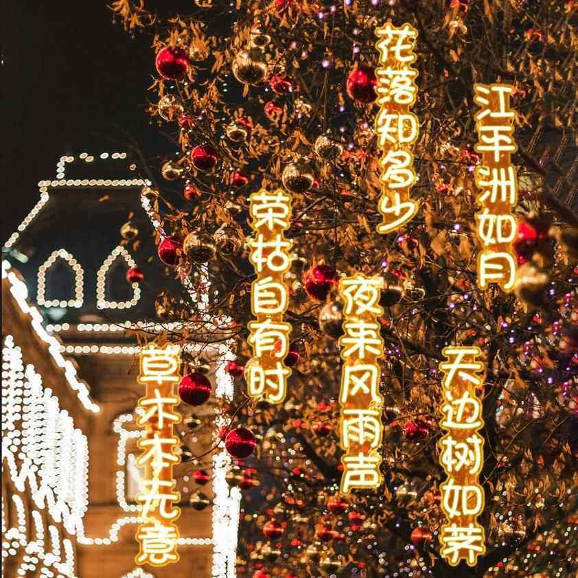 LED诗词串景区亮化YZN灯公园装饰古街道网红工程挂上树发光字霓虹