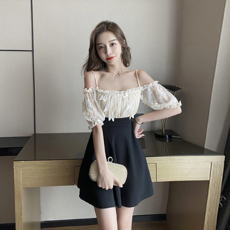 夜店女装气质显瘦足浴桑拿技师工作服遮肚连衣裙夜总会公主服