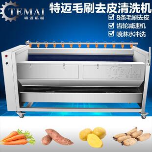 零售豆薯毛辊磨皮机全自动槟榔芋头去皮机不锈钢毛刷清洗机