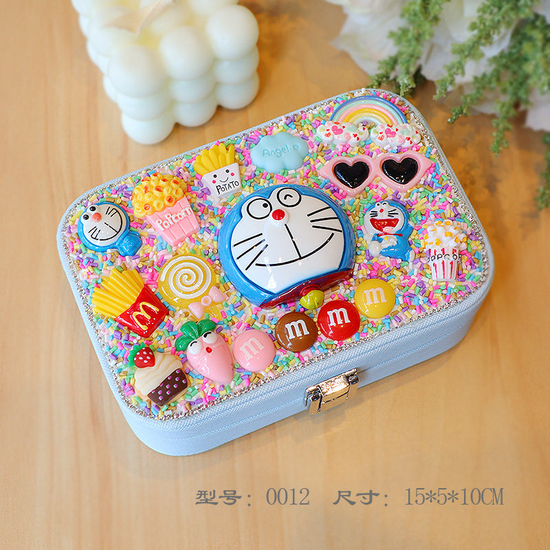 高档创意卡通首饰盒木质儿童首饰盒奶油胶diy饰品盒耳钉戒指收纳