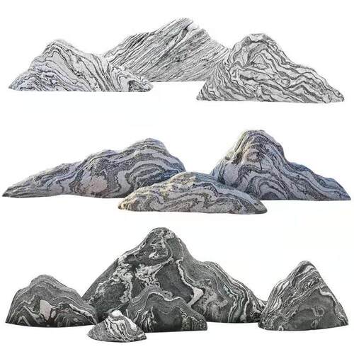 石雕雪浪石切片组合假山中式天然泰山石室内外造景景观石庭院摆件