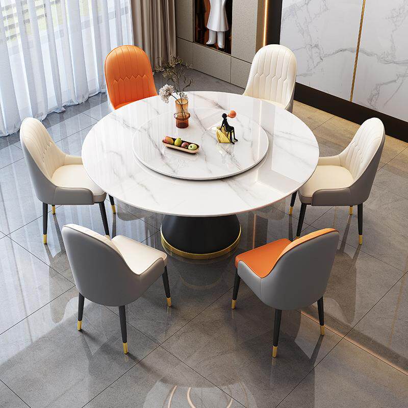 圆形餐桌椅2025新款大圆桌客厅家用10人饭桌餐厅大理石商用饭店桌