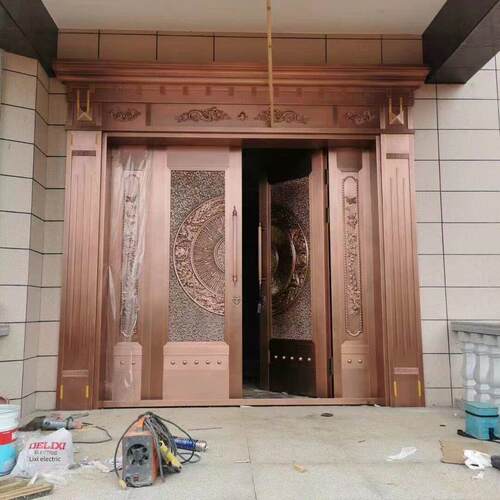 农村自建房大门定制别墅铜门钢铜门精雕铸铝门全国上门测量安装