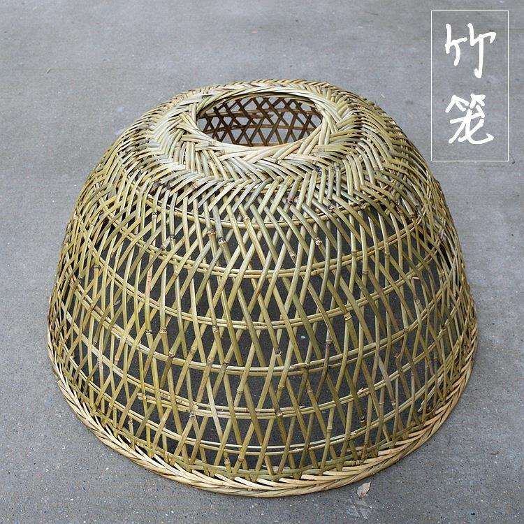 竹织鸭罩竹笼鸡鸭拍戏用具纯手工竹编灯罩镂空烤大号简单火罩新品